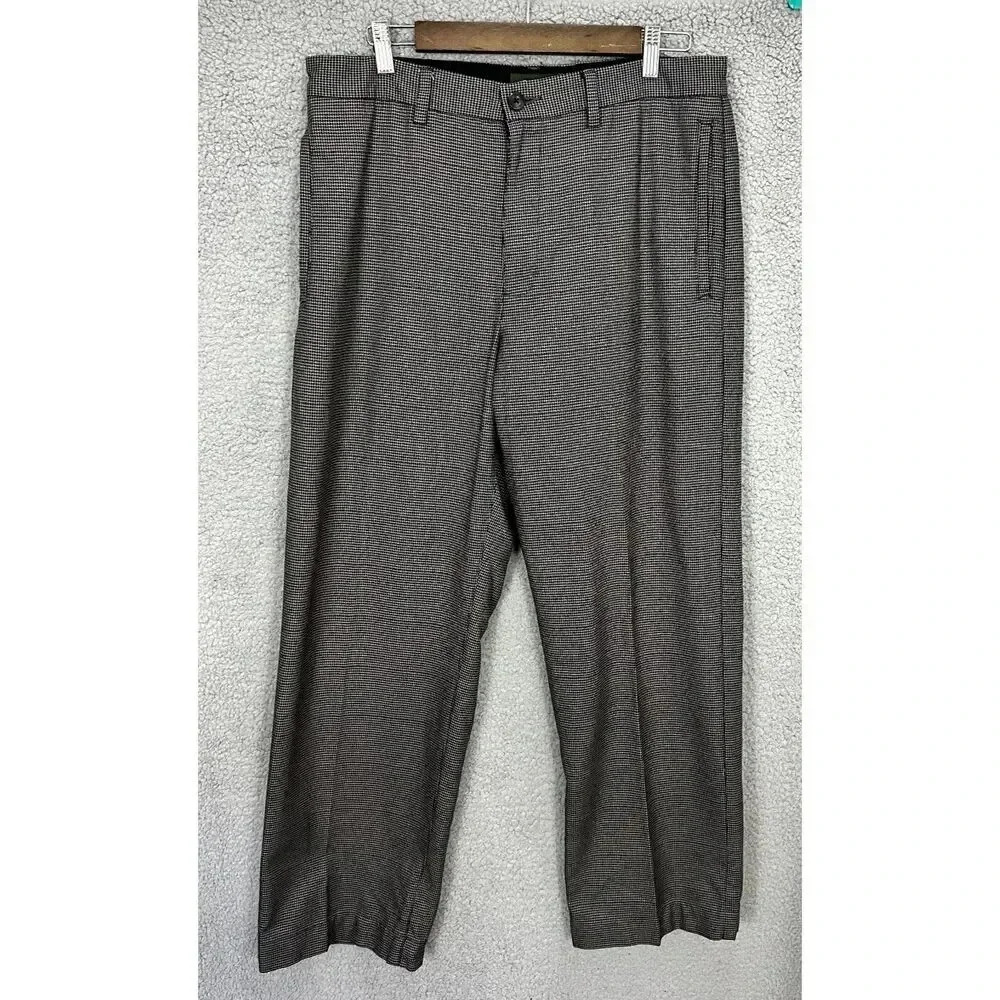 Eddie Bauer Ruston fit pants 34 plaid relaxed fit cotton career‎ academia preppy